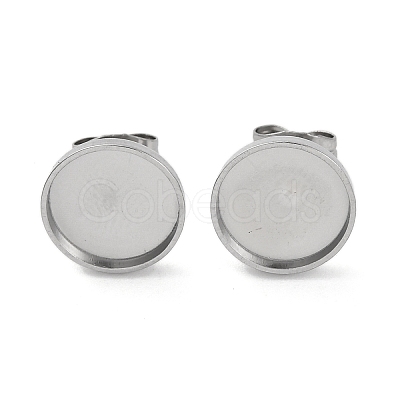 Anti-Tarnish 304 Stainless Steel Stud Earring Findings EJEW-K295-06B-P-1