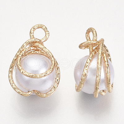 ABS Plastic Imitation Pearl Pendants KK-N235-020A-1