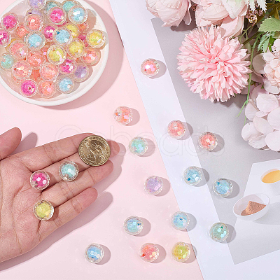 100Pcs Transparent Acrylic Beads TACR-SC0002-70-1