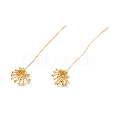 Brass Flower Head Pins FIND-B009-07G-1