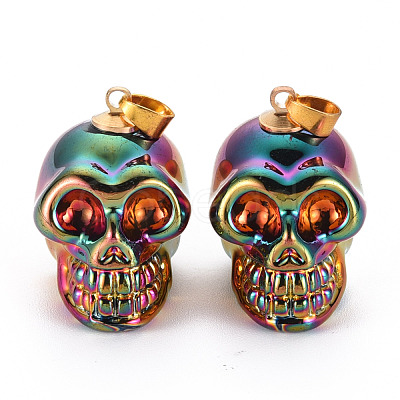 Electroplate K9 Glass Pendants EGLA-N009-001-E03-1