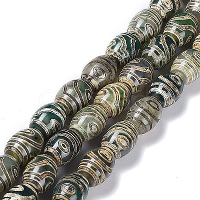 Tibetan Style dZi Beads Strands TDZI-E005-01A-1