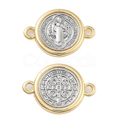 Rack Plating Religion Brass Connector Charms X-KK-B097-02G-1