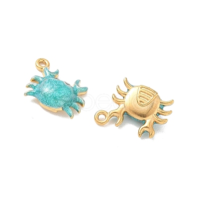 304 Stainless Steel Enamel & Glitter Powder Pendants STAS-Q119-03G-02-1