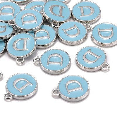 Platinum Plated Alloy Enamel Charms ENAM-S118-04D-P-1