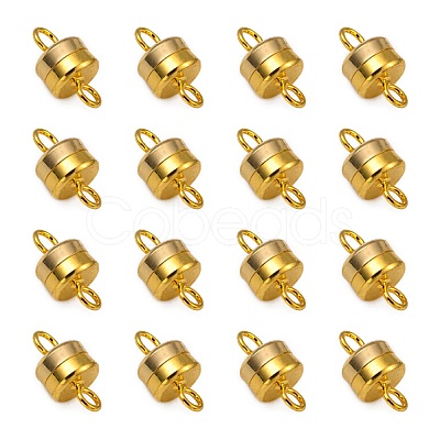 Column Brass Magnetic Clasps with Loops X-KK-M064-G-NR-1