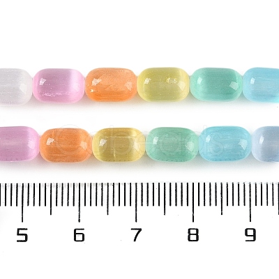 Rainbow Color Natural Selenite Beads Strands G-F750-M02-02-1