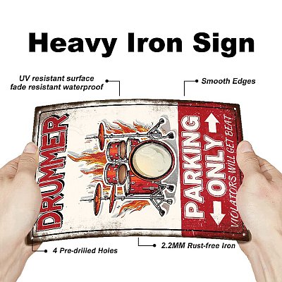 Vintage Metal Tin Sign AJEW-WH0189-467-1