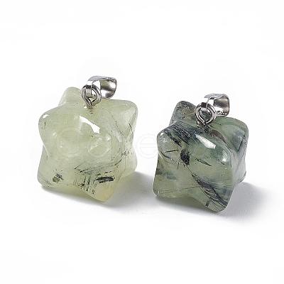 Natural Prehnite Pendants G-C002-02D-1