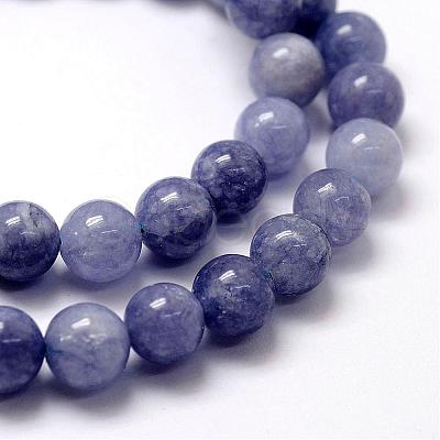Natural White Jade Imitation Aquamarine Beads Strands G-F364-15-8mm-1
