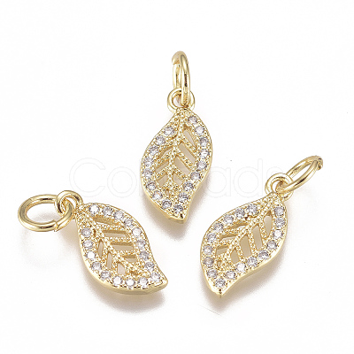 Brass Micro Pave Cubic Zirconia Charms X-ZIRC-F111-17G-1