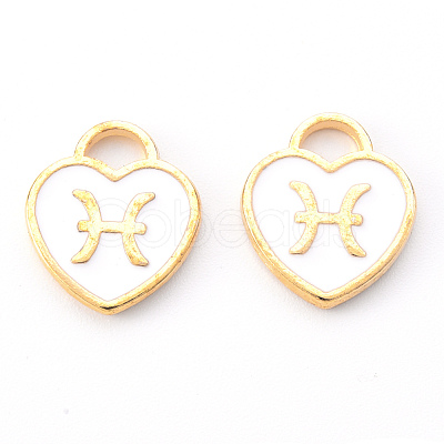 Light Gold Plated Alloy Enamel Pendants ENAM-R136-30-02-1