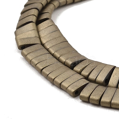 Electroplated Frosted Non-magnetic Synthetic Hematite Beads Strands G-G089-A01-03-1