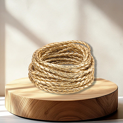 5M Braided Round PU Leather Jewelry Cord OCOR-GF0004-96A-03-1