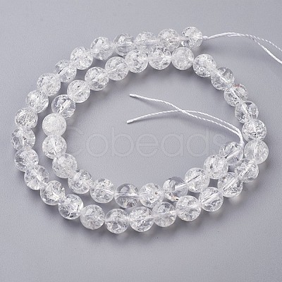 Natural Crackle Crystal Bead Strands G-G945-13-8mm-1