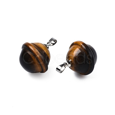 Natural Tiger Eye Pendants PORC-T132-053K-1