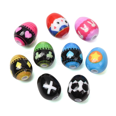 Printed Opaque Acrylic Beads AC-CBA46F7-03-1
