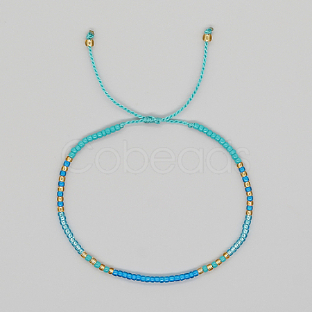 Glass Seed Braided Beaded Bracelets XC9959-14-1
