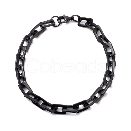 PVD Vacuum Plating Rectangle 201 Stainless Steel Chain Bracelets BJEW-N240-06EB-1