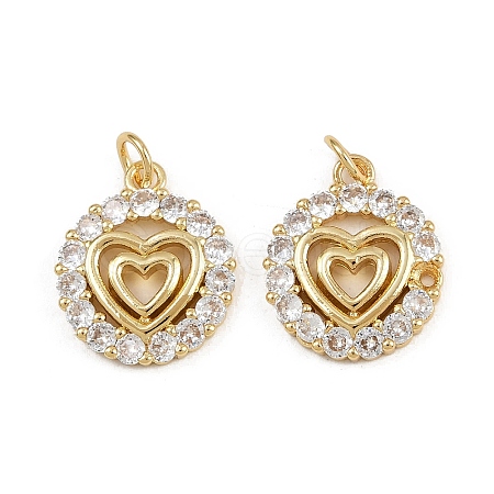 Brass Micro Pave Clear Cubic Zirconia Pendants ZIRC-I367-14G-07-1
