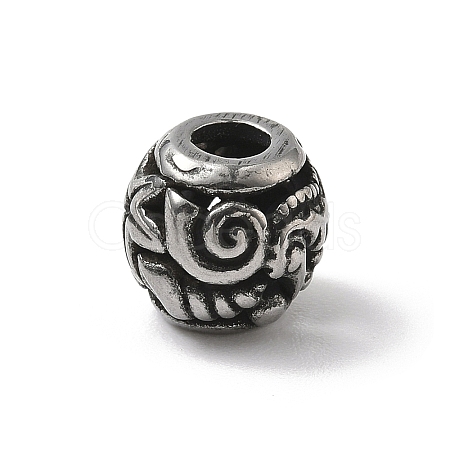 304 Stainless Steel European Beads STAS-H238-09E-AS-1