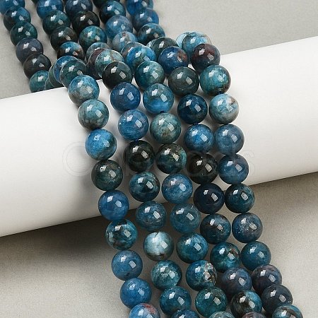 Round Natural Apatite Beads Strands G-K068-02-8mm-1