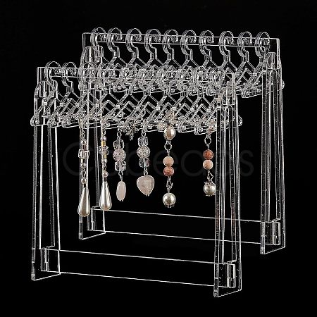 Transparent Acrylic Earring Display Stands EDIS-WH0029-12-1