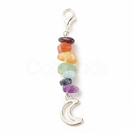 Chakra Theme Natural Gemstone Pendant Decorations X-HJEW-JM00645-02-1
