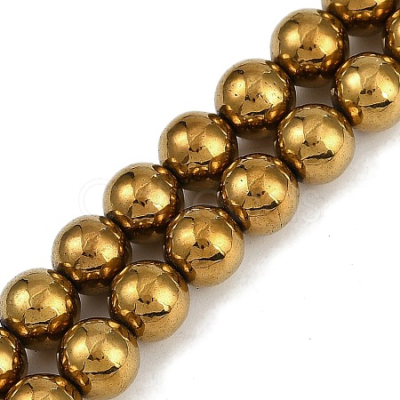 Electroplated Synthetic Magnetic Hematite Beads Strands G-G174-L01-05-1