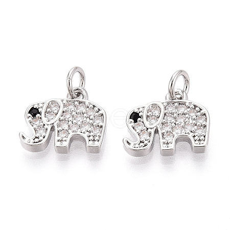 Brass Micro Pave Cubic Zirconia Charms KK-N257-68P-1