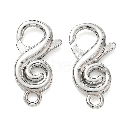 Brass S-Shaped Swirl Lobster Clasp for Jewelry Making KK-CBA5585-05P-1
