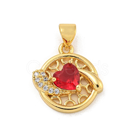 Rack Plating Brass Micro Pave Cubic Zirconia Pendants KK-G513-23A-01G-1