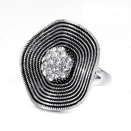 Alloy with Crystal Rhinestone Finger Rings FS-WG47CCC-07-1