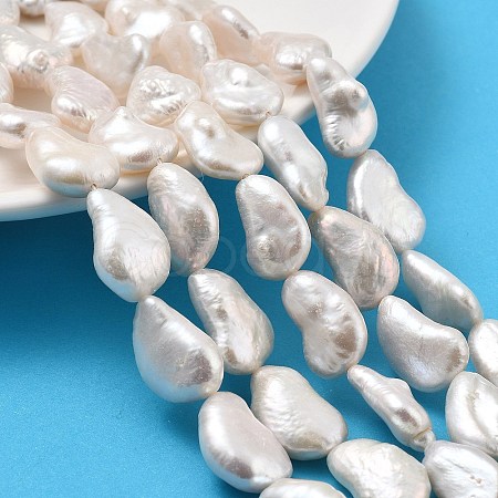 Natural Baroque Keshi Pearl Beads Strands PEAR-P064-07A-01A-1
