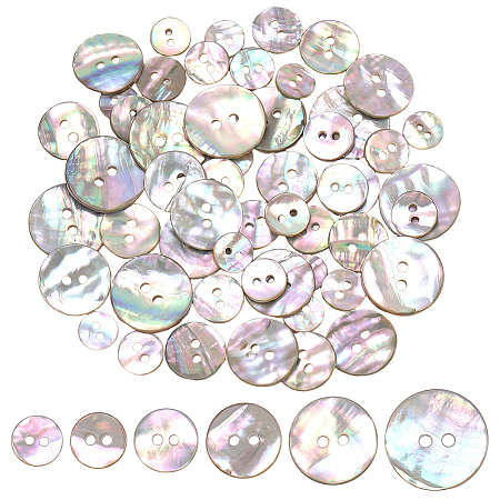 120Pcs 6 Styles 2-Hole Shell Buttons BUTT-ME0001-45-1