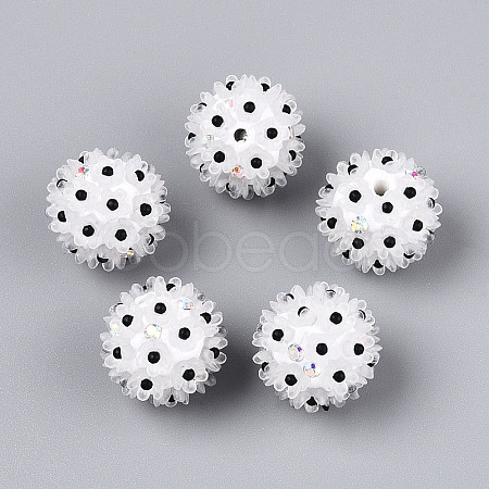 Handmade Polymer Clay Rhinestone with Resin Daisy Flower CLAY-T022-02B-1