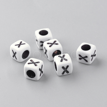 Opaque Acrylic Beads X-SACR-Q188-02X-1