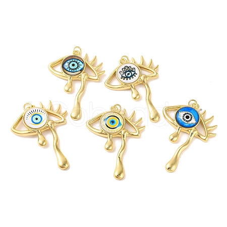 Rack Plating Brass Micro Pave Cubic Zirconia Pendants KK-H486-23G-1
