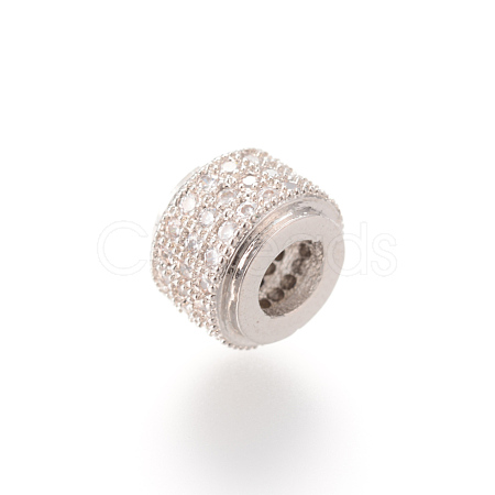 Brass Micro Pave Cubic Zirconia European Beads ZIRC-S053-YS013-2-1