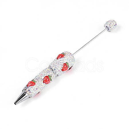 Resin & Polymer Clay Pave Rhinestone Ball-Point Pen AJEW-T013-04D-1