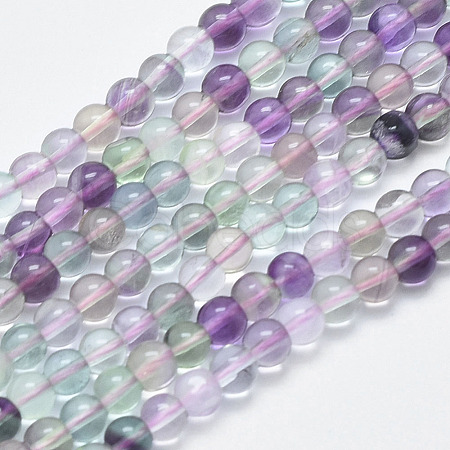 Natural Fluorite Beads Strands G-F547-38A-4mm-1