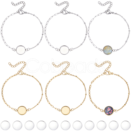16Pcs 2 Colors 304 Stainless Steel Paperclip Chain Satellite Chain Bracelet Making BJEW-SP0001-32A-1