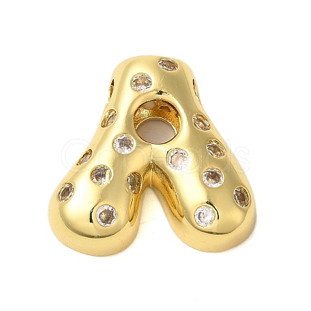 Rack Plating Brass Micro Pave Clear Cubic Zirconia Perdants KK-C067-11G-A-1