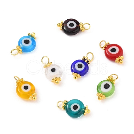 Handmade Evil Eye Lampwork Charms PALLOY-JF00539-1