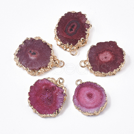 Natural Druzy Agate Pendants X-G-N325-04D-1