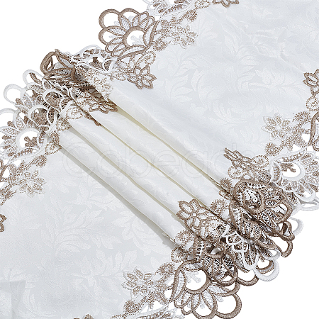 Polyester Embroidery Flower  Lace Ribbon OCOR-WH0082-328-1