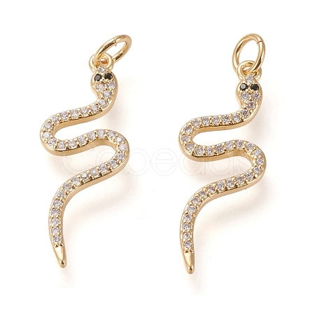 Brass Micro Pave Cubic Zirconia Pendants ZIRC-L098-016G-1