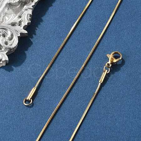 Ion Plating(IP) 304 Stainless Steel Snake Chains Necklaces STAS-F094-24G-1