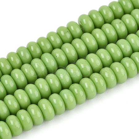 Opaque Solid Color Glass Beads Strands GLAA-ZX008-4mm-18B-1
