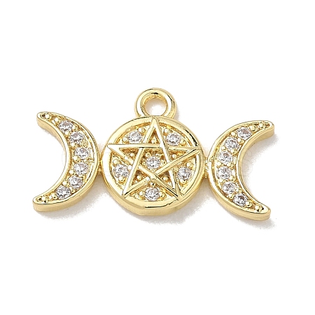 Brass Micro Pave Clear Cubic Zirconia Pendants KK-A300-10B-G-1